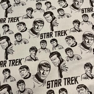 Star Trek Crew Fabric – Gray Crew Print – Camelot 2016 Style 63100306 – Licensed Cotton – OOP – Rare Sci-Fi Quilt Fabric