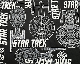 Star Trek 2013 Black White Starship Blueprints | 63100107 OOP Cotton