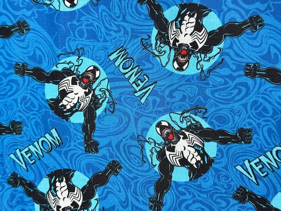 Marvel Venom Fabric | CP76651 Camelot Cotton Quilt | Blue Circles