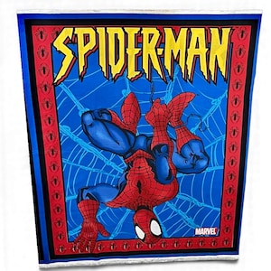 Panel de tela de Spider-Man / Panel de edredón Marvel raro de 2005, 36x44 / Tela de algodón descatalogada / Tela para edredón de superhéroes