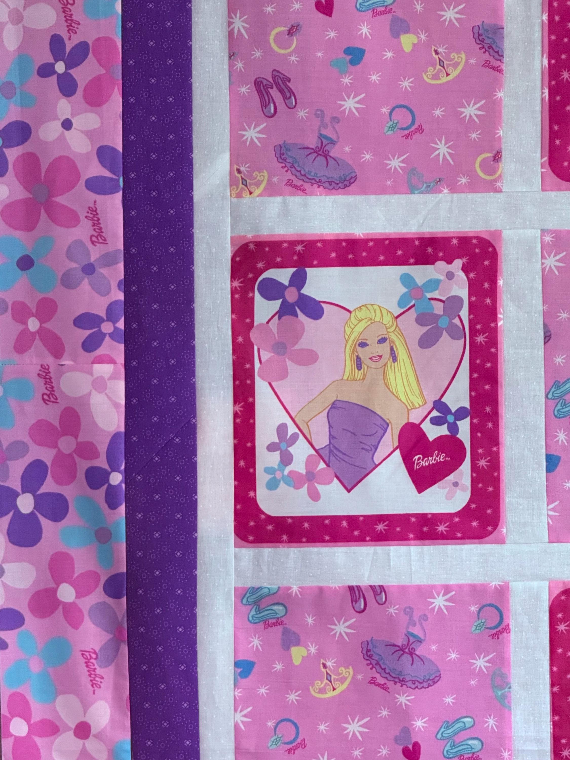 Barbie Quilt Panel | 2001 Mattel Blonde | Rare OOP Vintage Purple