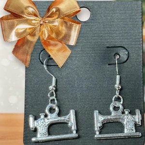 Sewing Earrings Gift Quilter Sewing Machine Crafter Mom Aunt Friend Sister Guild Gift Sewing Theme
