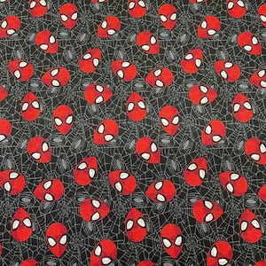 Spiderman Fabric Marvel Kawaii II Spider-Man Web Black Red Toss  100% Cotton Fabric  Camelot Fabrics  Style  13080018