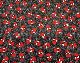 Spiderman Stoff Marvel Kawaii II Spider-Man Web Schwarz Rot Toss 100%  Baumwolle Stoff Camelot Fabrics Style 13080018