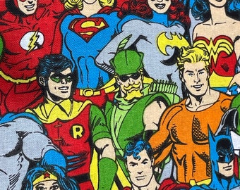 Tela de algodón de la Liga de la Justicia de superhéroes de DC - Main Image