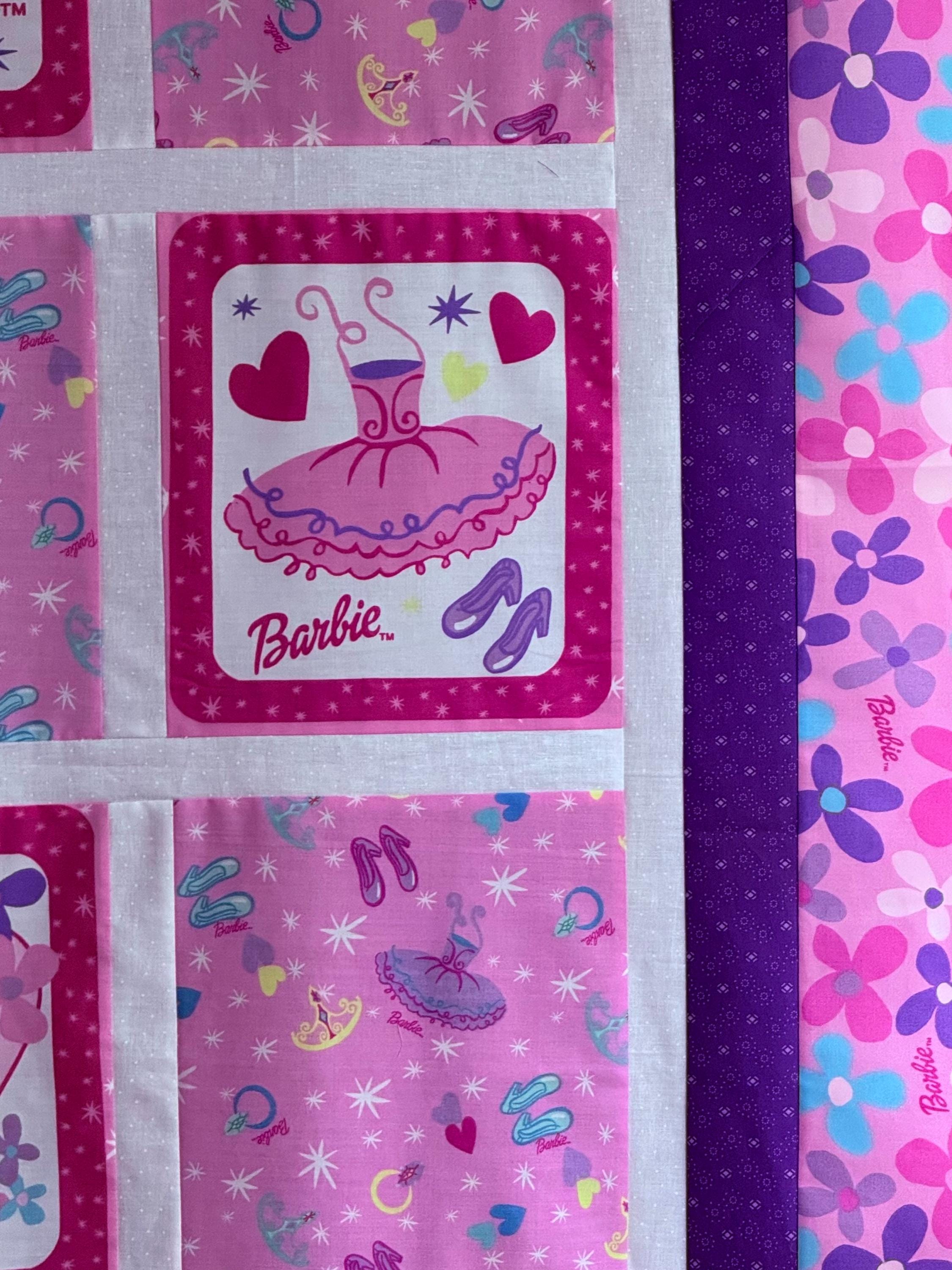 Barbie Quilt Panel | 2001 Mattel Blonde | Rare OOP Vintage Purple