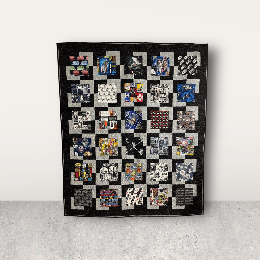 Star Wars Epic Quilt Featuring 30 Star Wars Cotton Fabrics Hand Made ...