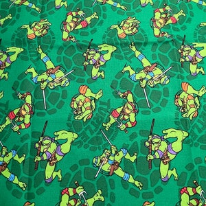 Tessuto di cotone Teenage Mutant Ninja Turtles Mutato nel 1984 2015 Viacom International Springs Creative Products Stile CP 54449