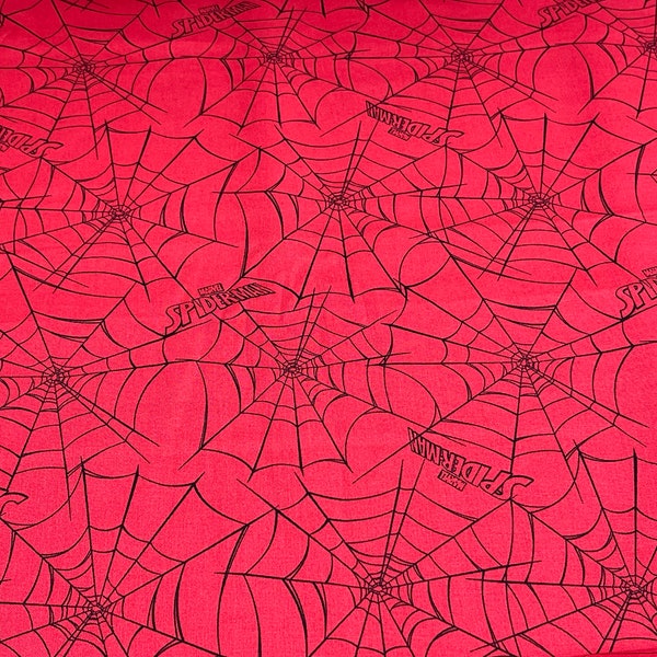 Spiderman Webs Cotton Fabric Fun Spiderman Shapes Marvel Spiderman Graphics Pairs Beautifully with Spiderman Panels OOP (Sold Separately)