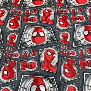 Tessuto Spiderman Comic Swirl Supereroe Tessuto di cotone di qualità con licenza Marvel CP71187 Springs Creative