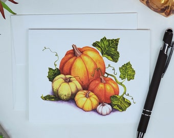 Biglietto d'auguri vuoto zucca caduta raccolta
