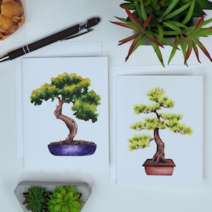Bonsai Tree blanco kaartenset, set van 2 wenskaarten