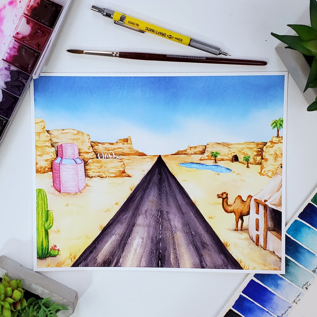 Welcome to the Calico Desert, Stardew Valley Inspired Watercolor Fine ...