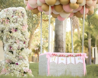 Bannière d'anniversaire florale \ bannière de chaise haute florale / décorations de première fête d'anniversaire