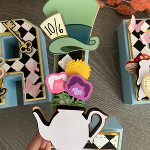 Alice in Wonderland 3D Letters / Alice in Wonderland Birthday Party