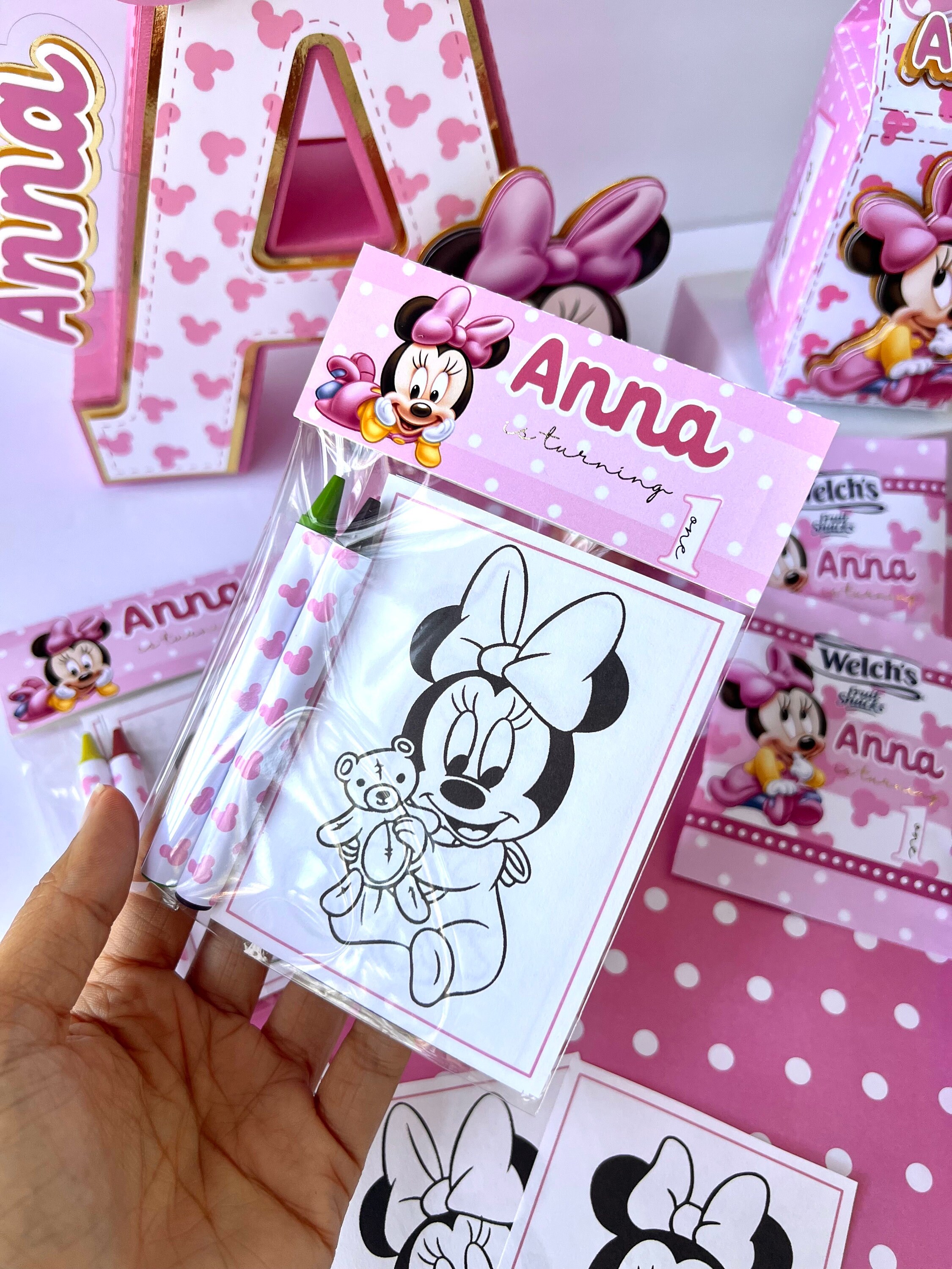 Baby Minnie Mouse Coloring Pack, Baby Minnie Mouse Party Decorations / Minnie Mouse Birthday Party
