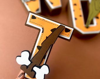 Bam Bam inspired 3D Letters / Tge Flintstones birthday Decorations / Bam Bam Party Decor