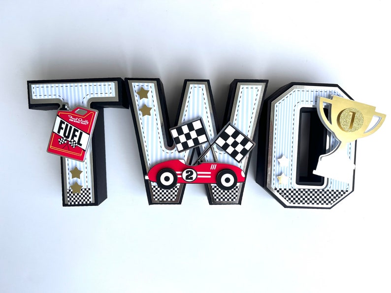 Vintage Race Car 3D Letters / Race Car Birthday Party - Etsy