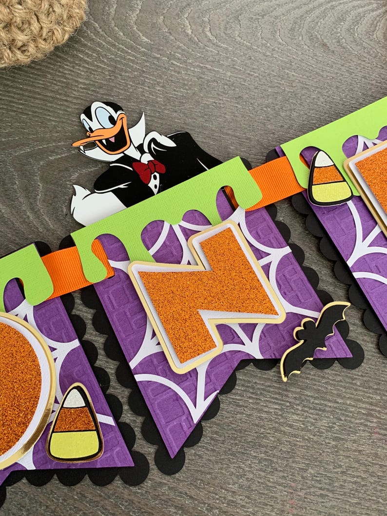 Mickey Mouse Halloween Banner / Mickey Halloween Birthday decor / Mickey Halloween Birthday Party/ Mickey Mouse High Chair Banner bild 3