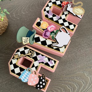 Alice in Wonderland 3D Letters / Alice in Wonderland Birthday Party /Onederland 3D Letters