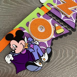 Mickey Mouse Halloween Banner / Mickey Halloween Birthday decor / Mickey Halloween Birthday Party/ Mickey Mouse High Chair Banner bild 5