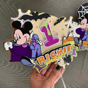 Mickey Mouse Halloween Cake Topper / Mickey Halloween Birthday decor / Mickey Halloween Birthday Party/ Mickey Mouse Birthday Decorations