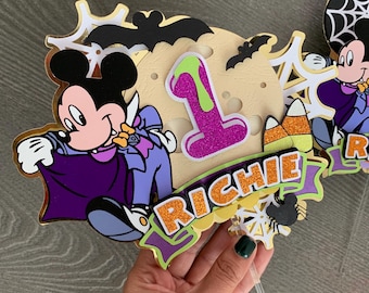 Mickey Mouse Halloween Cake Topper / Mickey Halloween Birthday decor / Mickey Halloween Birthday Party/ Mickey Mouse Birthday Decorations