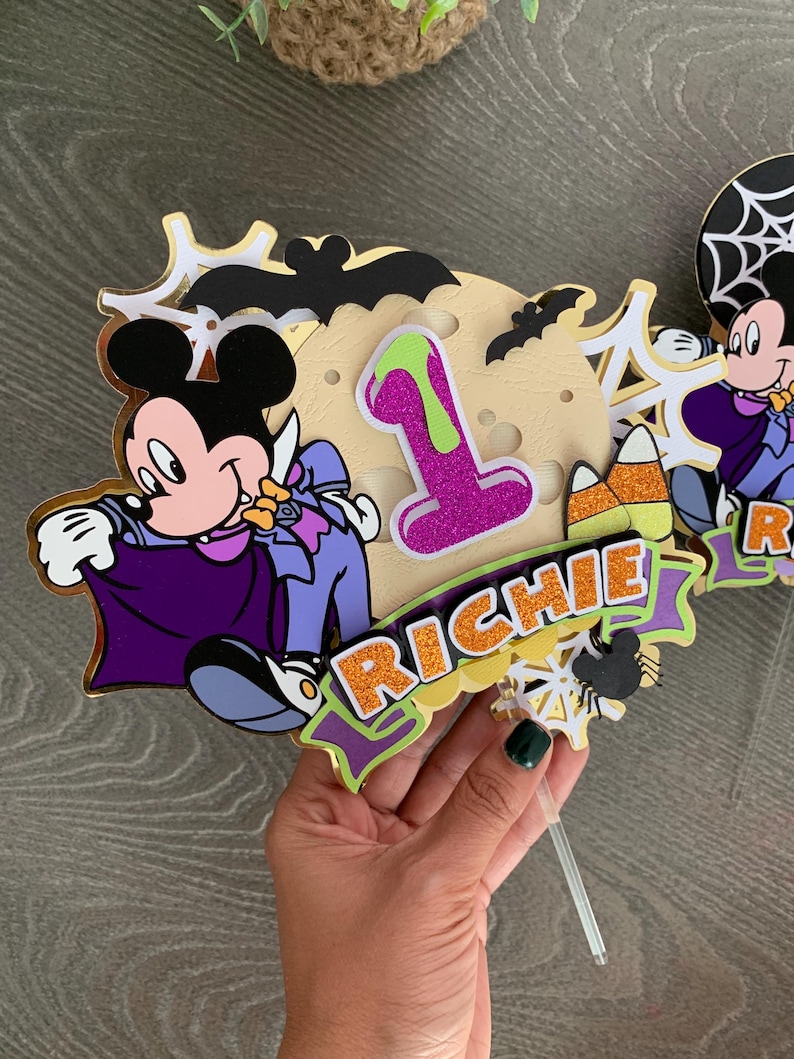 Mickey Mouse Halloween Banner / Mickey Halloween Birthday decor / Mickey Halloween Birthday Party/ Mickey Mouse High Chair Banner bild 9