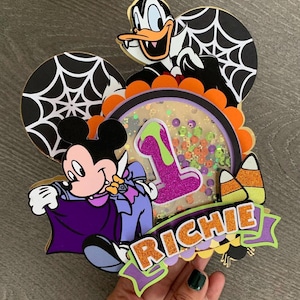 Mickey Mouse Halloween Cake Topper / Mickey Halloween Birthday decor / Mickey Halloween Birthday Party/ Mickey Mouse Birthday Decorations