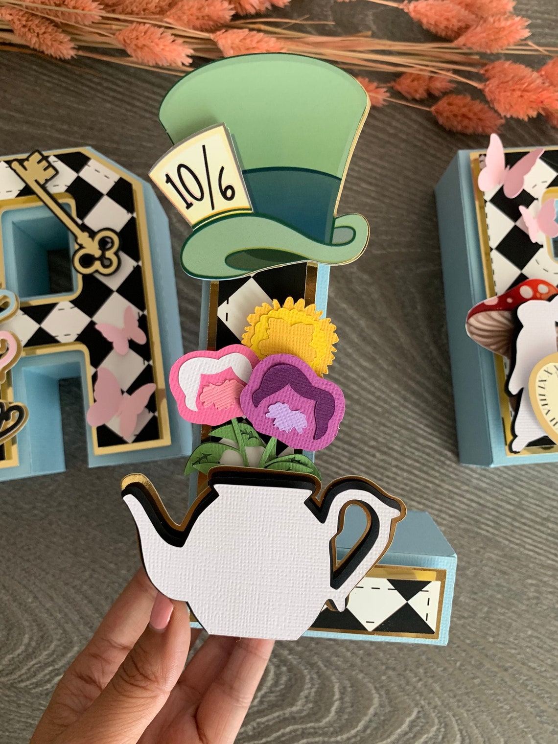 Alice in Wonderland 3D Letters / Alice in Wonderland Birthday | Etsy