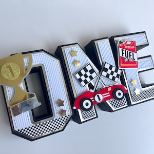 Letras 3D do carro de corrida do vintage/festa de aniversário do carro de corrida