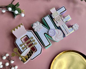 Nutcracker 3D Letters / Nutcracker Birthday Decorations / Nutcracker Sugar Plum Fairy Decorations
