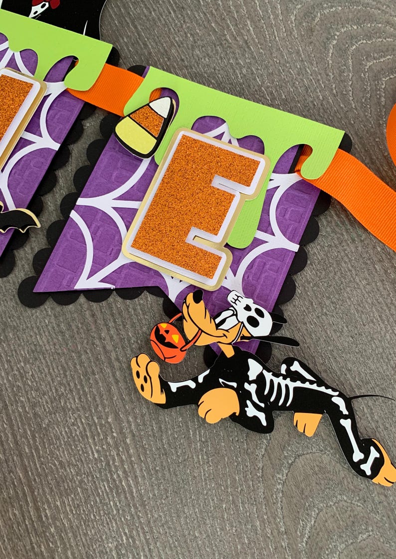 Mickey Mouse Halloween Banner / Mickey Halloween Birthday decor / Mickey Halloween Birthday Party/ Mickey Mouse High Chair Banner bild 4