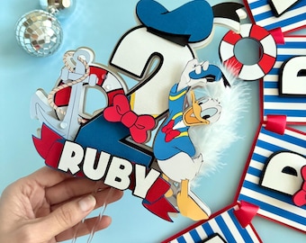 Donald Duck cake topper / Donald Duck centerpiece / Donald Duck Banner