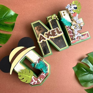 Mickey Safari 3D Letters / Mickey Safari Birthday Decorations / Mickey Safari Party Decorations / Safari Party Decorations