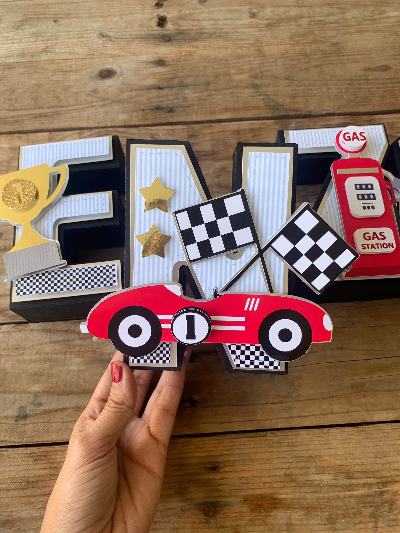 Vintage Race Car 3D Letters / Race Car Birthday Party | Etsy