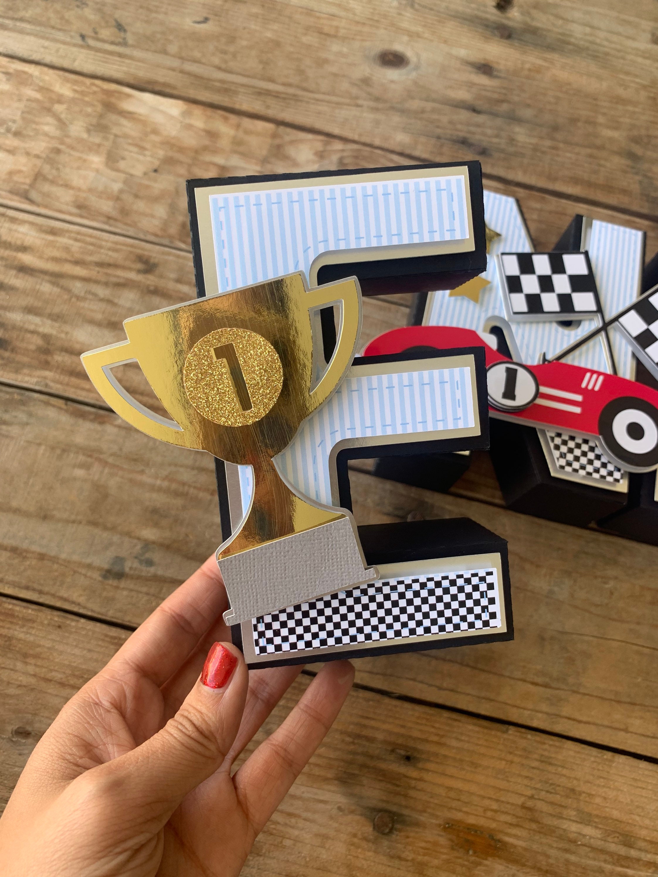 Vintage Race Car 3D Letters / Race Car Birthday Party | Etsy