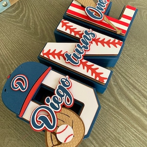 Baseball 3D Letters / Baseball Birthday Decorations / Rookie of the Year Party Decorations