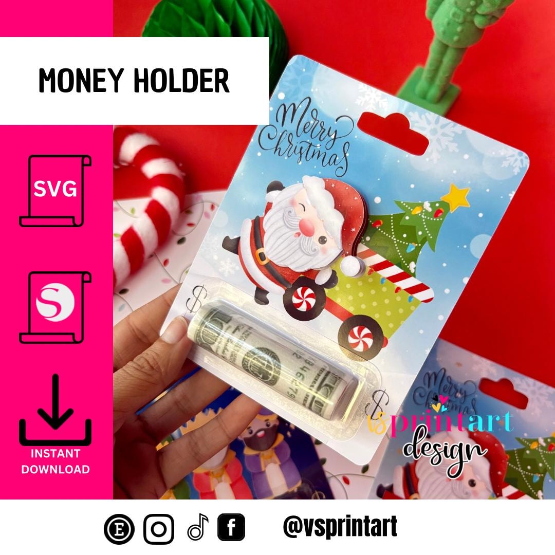 Money Holder / Money Holder Template / Money Holder SVG / Christmas