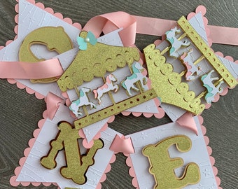 Carousel Birthday Banner / Carousel Birthday Party / Circus Birthday Party