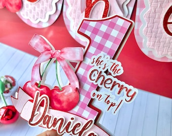 She's the Cherry on Top Cake Topper / She is the Cherry on top Birthday Decorations / She is the Cherry on top 1st Birthday / Cherry Theme