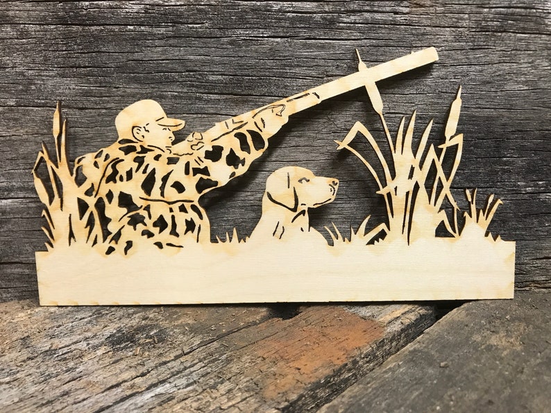 Hunting Scene Wall Decor Hunting Unifnished Wood Wood Etsy