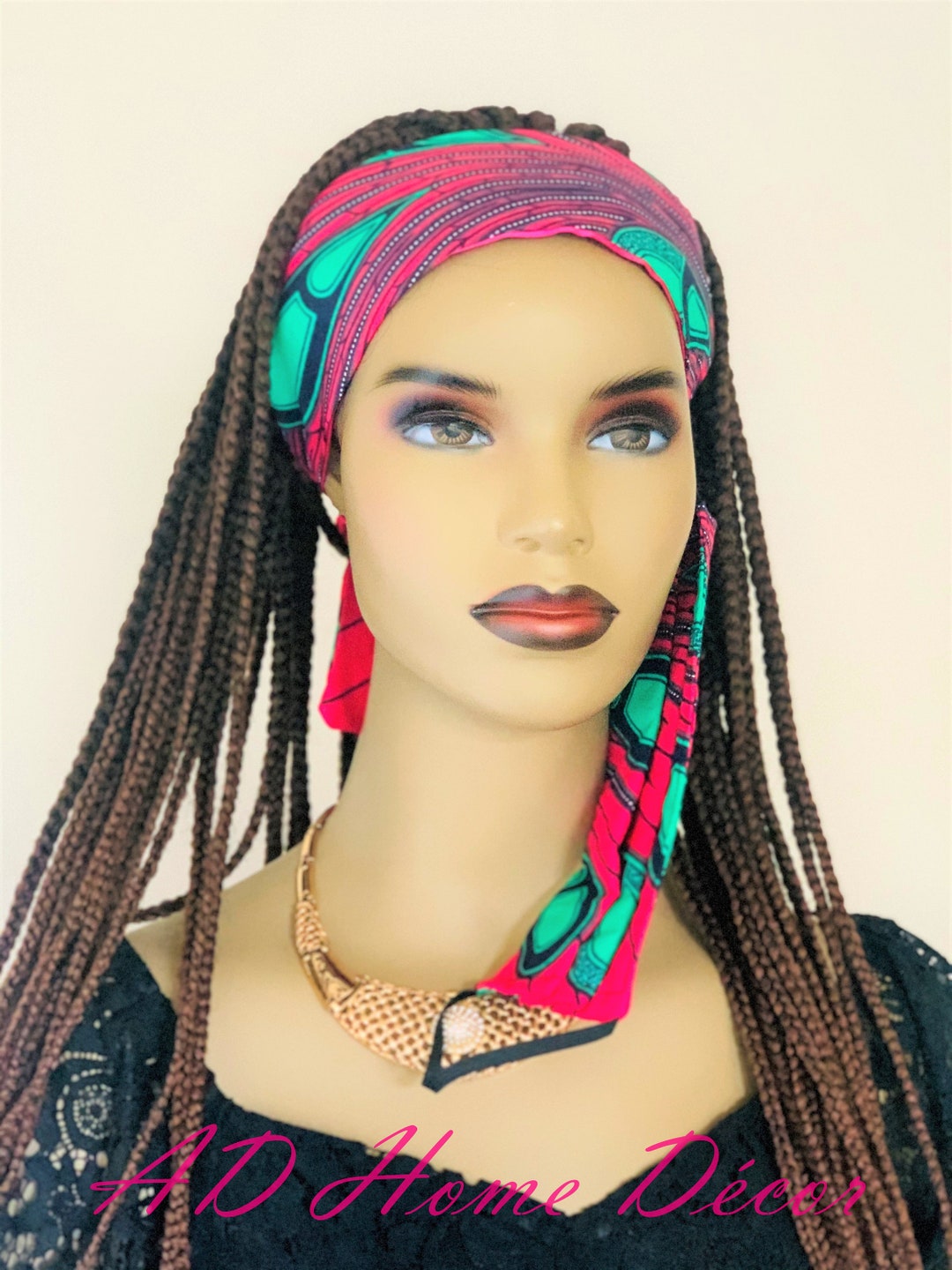 CHAVVAH Colorful, Adjustable, Ankara-print, Headband, Satin-lined ...