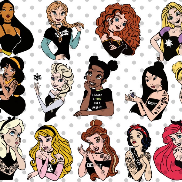 14pcs, LAYERED, Punk Princess SVG Bundle