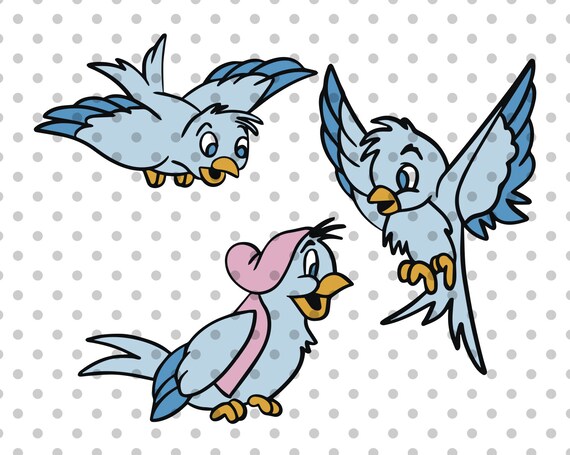 3pcs Birds svg Cinderella Clipart SVG Bundle Cenicienta | Etsy