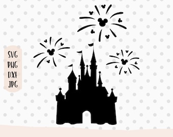 Mouse Head Fireworks SVG, Castle fireworks svg, Park Fireworks SVG, mouse fireworks svg