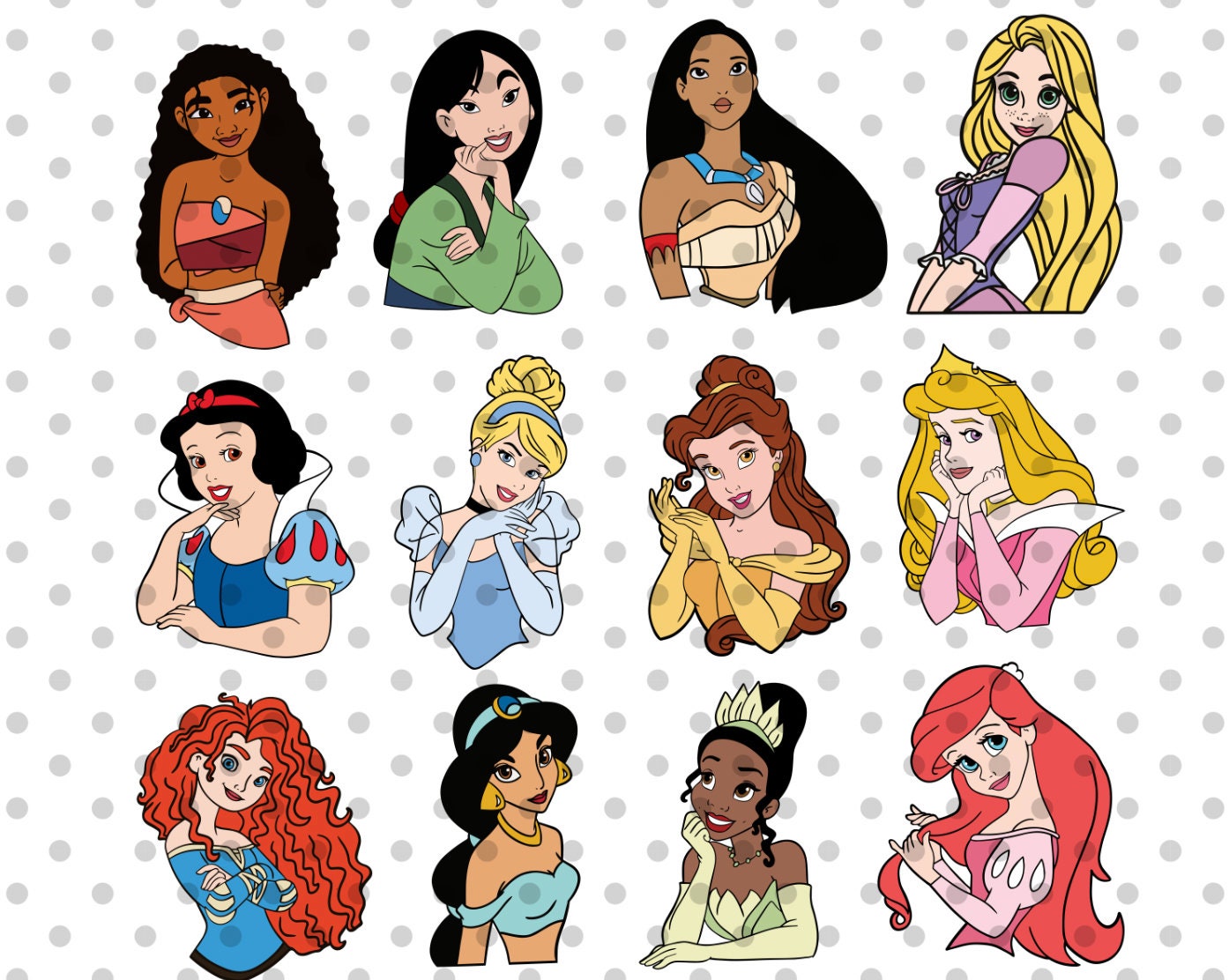 Download 12pcs Layered Disney Princess Svg Princess Svg Cricut Etsy