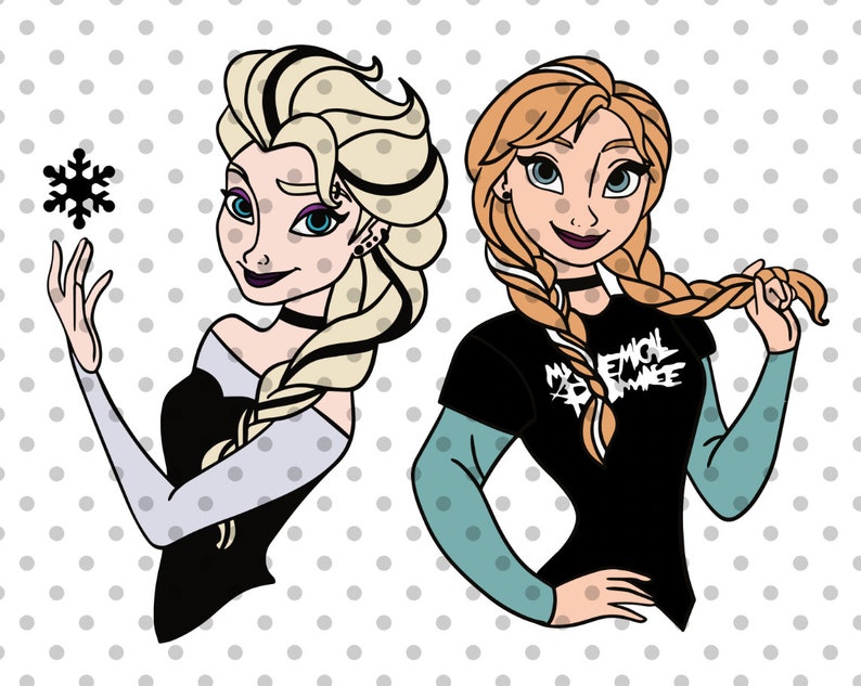 Download LAYERED Punk Disney Princess svg Anna elsa svg punk | Etsy