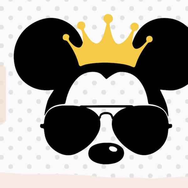 Mouse Prince SVG, Tiara svg, Mouse Tiara svg, princess svg, Mouse Head SVG, Mouse bow svg, Mouse head silhouette, Family trip svg