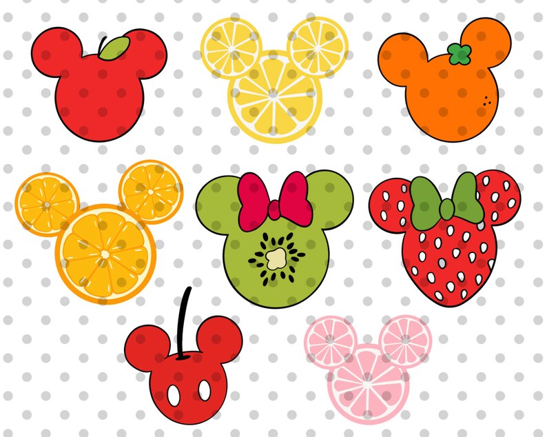 Download 8Stk Disney Summer Fruits SVG Bundle Disney Sommer svg | Etsy